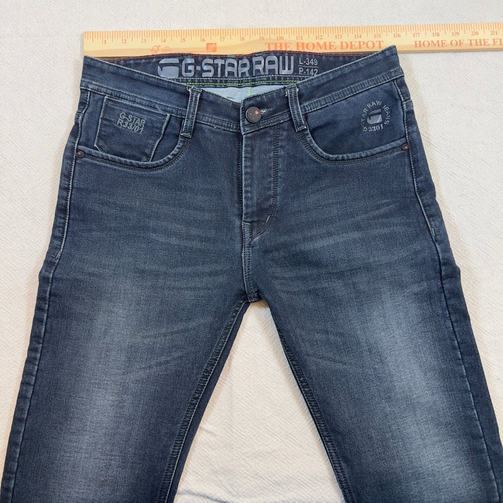 G-Star Raw 3301 Mens Jeans Denim Blue Casual Modern Style Size 32x28 - Picture 5 of 7